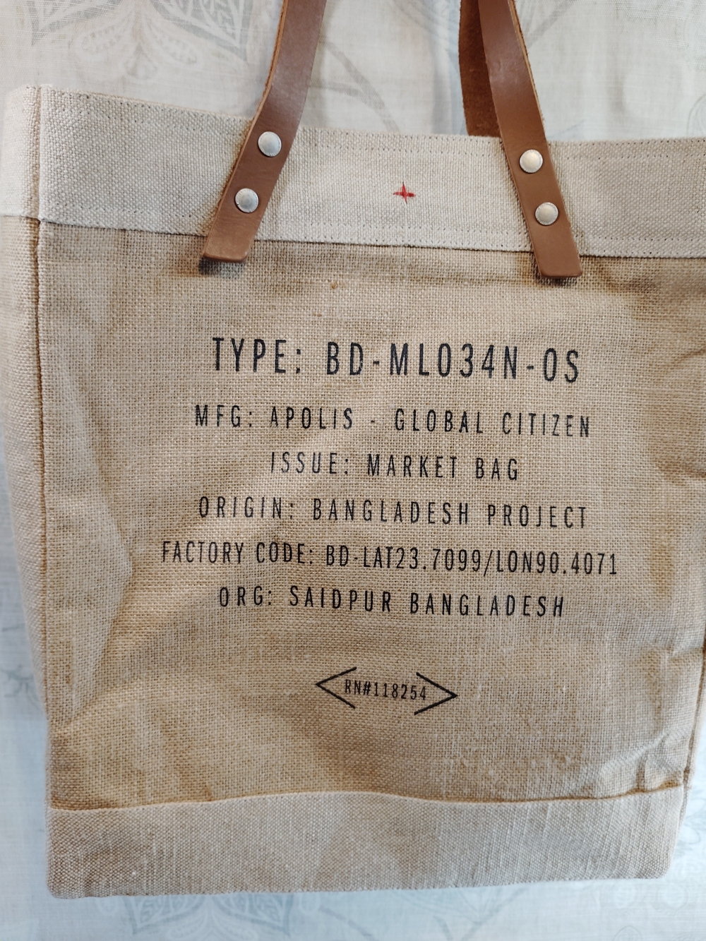 Apolis Market Tote Shoulder Bag in Natural Limited Edition R#118254
